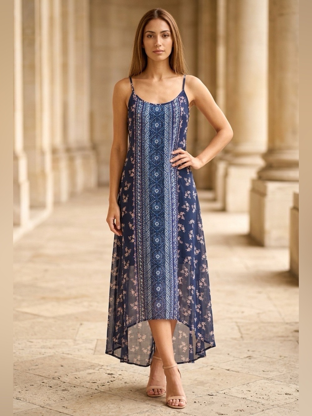 As U Wish High-Low Floral Sleeveless Maxi Dress Size M